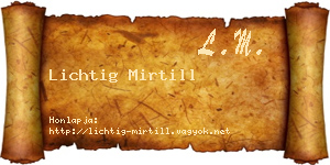Lichtig Mirtill névjegykártya